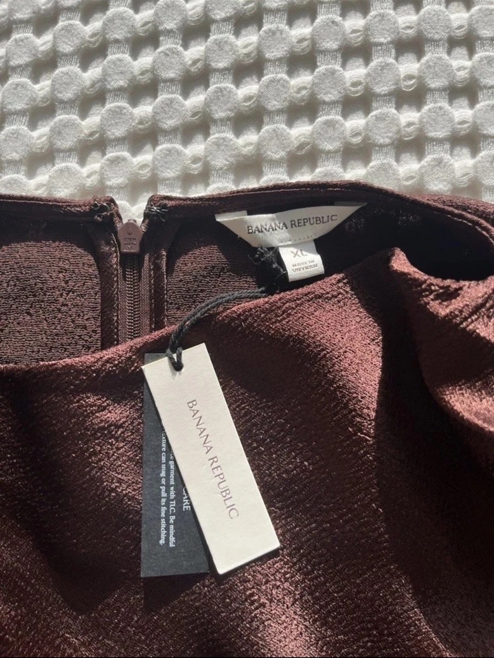Banana Republic Asymmetrical Brown Satin Draped Maxi Dress XL - Picture 7 of 7